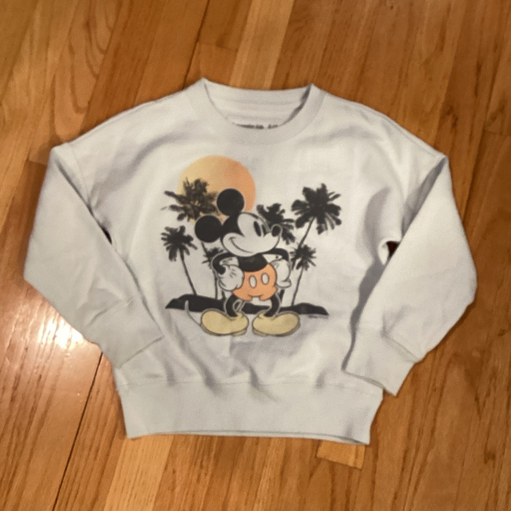 abercrombie kids Light Blue Sweatshirt with Mickey Graphic
